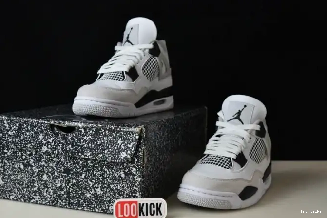1st Kicks Jordan Black 4 Military Retro DH6927-111 0602